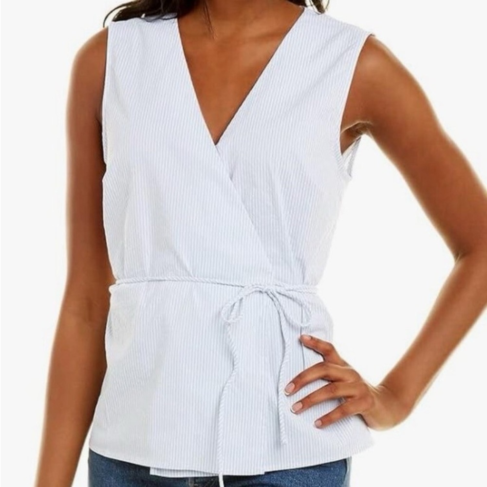 Southern Tide Light Blue Striped Tank Top